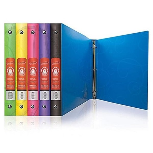 Bazic Products Bazic 3121 BAZIC 1" Swirl Poly 3-Ring Binder w/ Pocket  Case of 48 3121